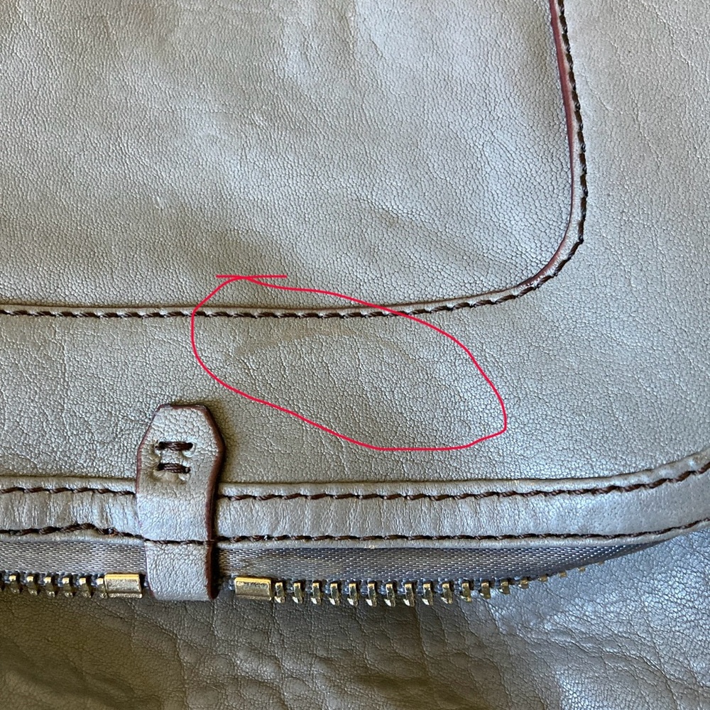 orYANY Zahara Gray Leather Backpack with Gold Accents - Picture 12 of 15
